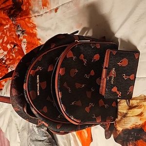 Michael Kors Dancing Lady Barcelona Limited Edition Backpack bag matching wallet